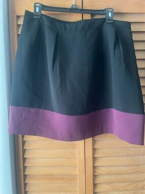 Black and Plum Colorblock A-Line Skirt - size 12